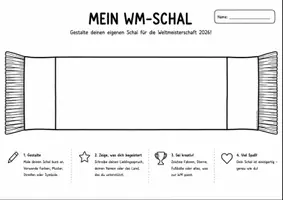 Vorschau - Mal- und Bastelvorlagen - WM-Schal gestalten - Kreative Kunstidee zur Fußball-WM 26 - Seite 1