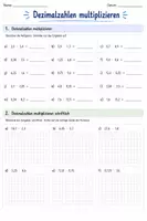 Vorschau - Arbeitsblätter - Dezimalzahlen Klasse 5 – Multiplizieren - Seite 3