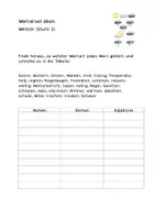 Vorschau - Arbeitsblätter - Wortarten Wetter - Nomen, Verben & Adjektive üben - Deckblatt