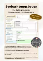 Vorschau - Lehrpläne/Lehrermaterial - Beobachtungsbogen zur Hospitation für Referendare / Praxissemester - Deckblatt