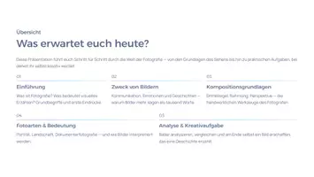 Vorschau - Präsentationen/Tafelbilder - Fotografie & Visuelles Erzählen – Bildanalyse, Komposition & Storytelling | Kunst Präsentation - Seite 1