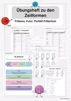 Vorschau - Arbeitsblätter - Übungsheft Zeitformen - Präsens, Futur, Perfekt, Präteritum - Deckblatt
