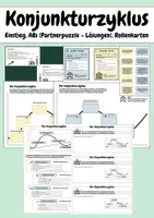 Vorschau - Arbeitsblätter - Konjunkturzyklus - Einstieg, ABs, Lösungen (Partnerpuzzle) - Deckblatt