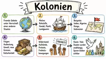 Vorschau - Arbeitsblätter - Lernplakat + Arbeitsblätter zum Thema "Kolonie" + Lösung & MP3 + Mindmap + Infografik - Seite 2