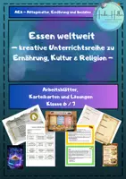 Vorschau - Stundenentwürfe - 🧑🍳 Essen weltweit – kreative Unterrichtsreihe zu Ernährung, Kultur & Religion - Deckblatt