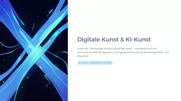 Vorschau - Präsentationen/Tafelbilder - Digitale Kunst & KI-Kunst – Kreativität, Technologie & Zukunft der Kunst | Präsentation - Deckblatt