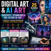 Vorschau - Präsentationen/Tafelbilder - Digital Art & AI Art Presentation | Creativity, Technology & The Future of Art - Deckblatt