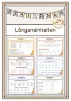 Vorschau - Arbeitsblätter - Längeneinheiten Stationentraining (km, m, dm, cm, mm) - Deckblatt