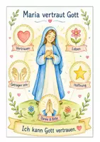 Vorschau - Arbeitsblätter - Maria vertraut Gott - Vertrauen, Hoffnung und Gebet im Marienmonat Mai - Deckblatt