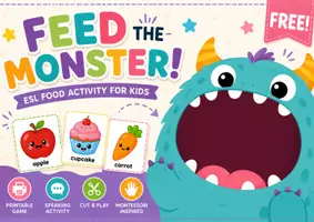 Vista previa - Juegos / Gamificación - Recurso montessori GRATUITO para aprender vocabulario en Inglés | Feed the monster! - página 2