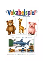 Vorschau - Arbeitsblätter - Spiel: „Shark in the classroom“ – Vokabeln in Englisch trainieren! - Deckblatt