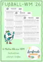 Vorschau - Arbeitsblätter - Rechnen und Knobeln für Klasse 4 l Fußball WM 2026 - Deckblatt