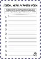 Vorschau - Arbeitsblätter - End of year - Summer Holidays - Acrostic Poem (Kreativaufgabe zum Schuljahresabschluss) - Seite 1