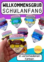 Vorschau - Anderer Materialtyp - Willkommensgruß Neues Schuljahr Schulstart–Bleistift Vorlage in 7 Farben für Grundschule und Kindergarten (PDF) - Deckblatt