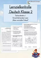 Vorschau - Arbeitsblätter - Test Lesen Deutsch Klasse 2 Textverständnis zweifach differenziert - Deckblatt