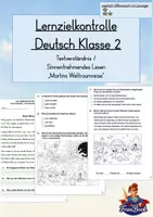 Vorschau - Arbeitsblätter - Test Deutsch Lesen Klasse 2, Textverständnis - Deckblatt