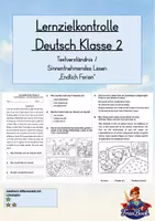 Vorschau - Arbeitsblätter - Test Deutsch Lesen Textverständnis Klasse 2 - Deckblatt
