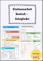 Vorschau - Stationenlernen - Stationenarbeit Deutsch Satzglieder - Deckblatt