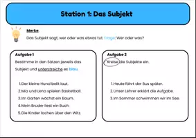 Vorschau - Stationenlernen - Stationenarbeit Deutsch Satzglieder - Seite 2