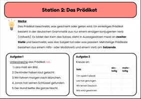 Vorschau - Stationenlernen - Stationenarbeit Deutsch Satzglieder - Seite 3