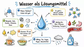 Vorschau - Arbeitsblätter - Lernposter + AB mit Fragen zum Thema "Wasser als Lösungsmittel" + Lösungsblatt + Mindmap + Infografik - Seite 2