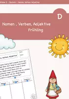 Vorschau - Arbeitsblätter - Nomen, Verben, Adjektive Frühling - Deckblatt