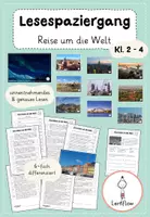 Vorschau - Arbeitsblätter - Lesespaziergang Reise rund um die Welt Klasse 2 - 4 - Deckblatt