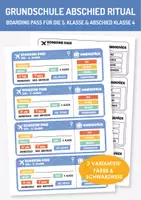 Vorschau - Fördermaterial/Inklusion - Grundschule Abschied Ritual | Grundschulabschluss – Abschied 4. Klasse | Boarding Pass für die 5. Klasse | Schuljahresende - Deckblatt