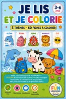 Aperçu - Apprentissages en autonomie - Je lis et je colorie – 60 fiches de lecture et coloriage – Maternelle GS CP – Océan École Ferme Animaux Été - Page de couverture