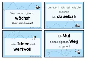 Vorschau - Anderer Materialtyp - Grußkärtchen zum Übertritt mit inspirierenden Sprüchen und Wünschen passend zum Bilderbuch "Meine Träume fliegen hoch" (Cori Doerrfeld) - Seite 2