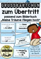 Vorschau - Anderer Materialtyp - Grußkärtchen zum Übertritt mit inspirierenden Sprüchen und Wünschen passend zum Bilderbuch "Meine Träume fliegen hoch" (Cori Doerrfeld) - Deckblatt