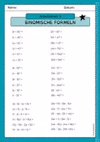 Vorschau - Arbeitsblätter - Binomische Formeln: Arbeitsblätter-verschiedene Schwierigkeitsstufen - Seite 3