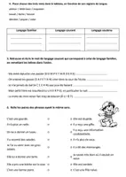 Aperçu - Feuilles d'exercices - savoir-parler-voc-niveaux-de-langage - Page 1