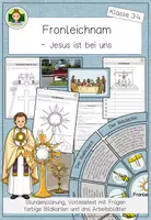 Vorschau - Stundenentwürfe - Fronleichnam: Jesus geht mit uns (Kirchenjahr Religion Grundschule) (Klasse 3-4) - Deckblatt