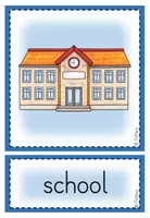 Vorschau - Poster - Picture + Word Cards / Flashcards "School things" - Seite 1