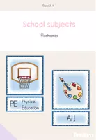 Vorschau - Poster - Picture + Word Catrds /Flashcards "School subjects" - Deckblatt