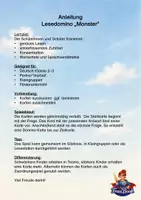 Vorschau - Stationenlernen - Lesdomino Monster Klasse 2 und 3 Deutsch kostenlos - Seite 1