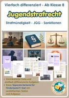 Vorschau - Arbeitsblätter - Strafmündigkeit & Jugendstrafrecht - vierfach differenziert - Extramaterial Förderbedarf - Deckblatt