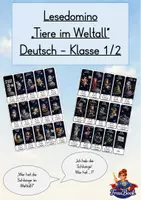 Vorschau - Stationenlernen - Zwei interaktive Lesespiele zum Thema Weltraum für Klasse 2,3 - Deckblatt