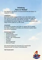 Vorschau - Spiele - Lesedomino Tiere im Weltall Schreibanlass Klasse 1, 2 - Seite 1