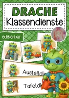 Vorschau - Bildkarten - Drachenklasse Klassendienste Klassentier Drache - Deckblatt
