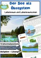 Vorschau - Arbeitsblätter - Ökosystem See Materialpaket: See, Zonen, Tiere, Pflanzen, Nahrungskette - Seite 1