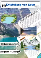 Vorschau - Arbeitsblätter - Entstehung von Seen: Gewässer, Eiszeit und künstliche Seen - Deckblatt