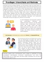 Vorschau - Arbeitsblätter - Arten von Interviews: Strukturierte, halbstrukturierte und offene Interviews - Seite 1