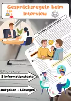 Vorschau - Arbeitsblätter - Gesprächsregeln beim Interview Arbeitsblatt Deutsch - Deckblatt