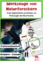 Vorschau - Arbeitsblätter - Werkzeuge von Naturforschern: Beobachtung, Mikroskop, Lupe - Deckblatt