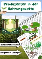Vorschau - Arbeitsblätter - Trophiestufen Nahrungskette: Produzenten, Primärkonsumenten, Sekundärkonsumenten - Seite 1