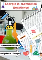 Vorschau - Arbeitsblätter - Energie in chemischen Reaktionen: Reaktionsenthalpie, Aktivierungsenergie, Katalysatoren, exotherm, endotherm - Deckblatt