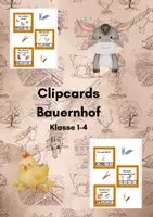 Vorschau - Stundenentwürfe - Clipcards (Klammerkarten) Bauernhof | Lernkartei ab 6 Jahren | Tiere, Sachwissen & Rechnen - Deckblatt