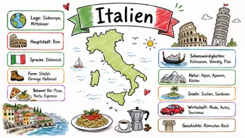 Vorschau - Arbeitsblätter - Lernposter + Arbeitsblätter zum Thema "Italien" + Lösung & MP3 + Mindmap + Infografik - Seite 2